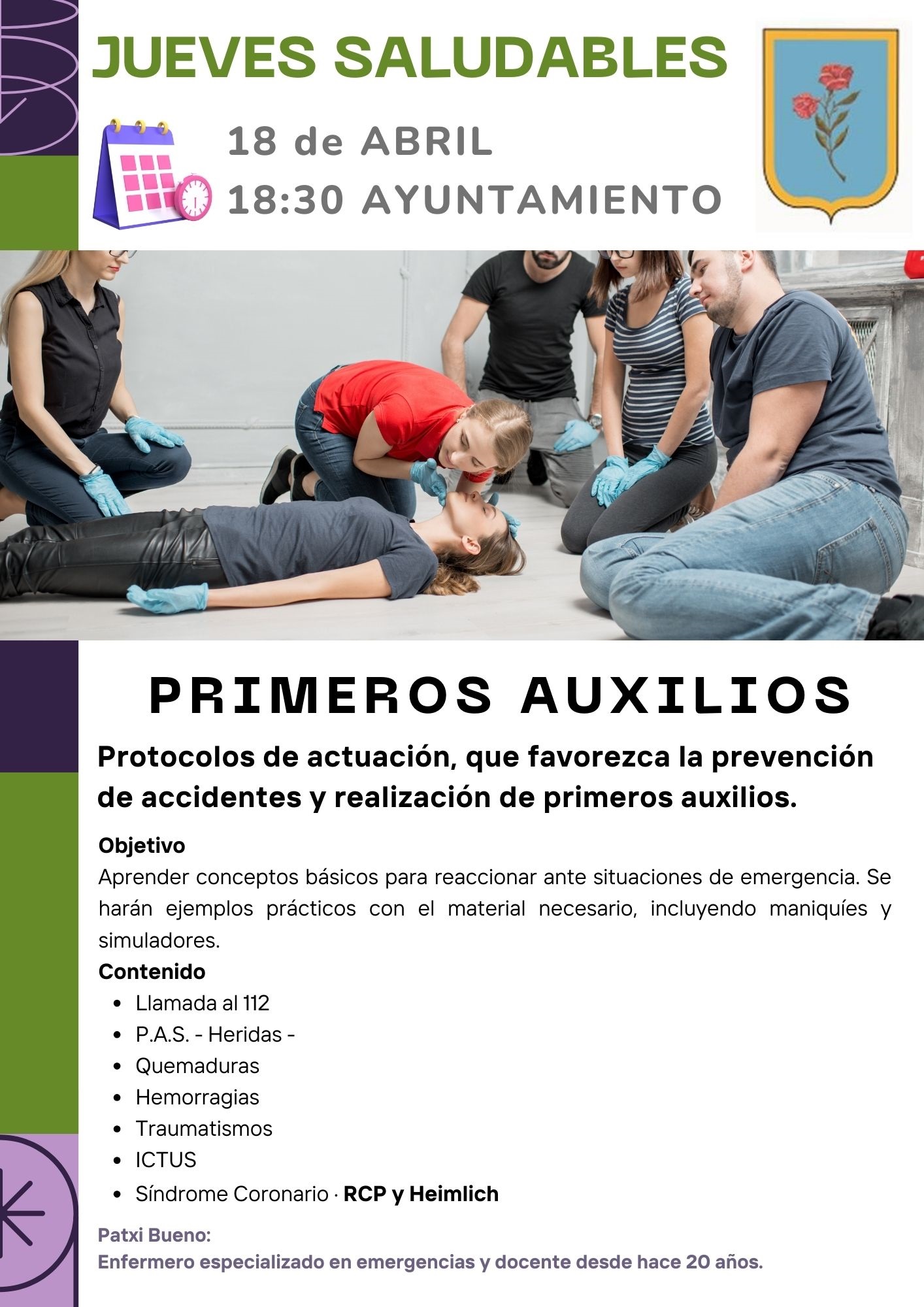 TALLER PRIMEROS AUXILIOS – 18 ABRIL